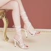 Fashion New Arrival Summer Fashion Sexy Cross Strap Stiletto Sandals Elegant Banquet Party High Heels Wedding Bridesmaid Shoes