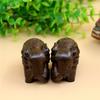 1/2 PCS Carved Home Decor Fairy Garden Animal Figurines Miniature Craft Elephant Statue Natural Wood