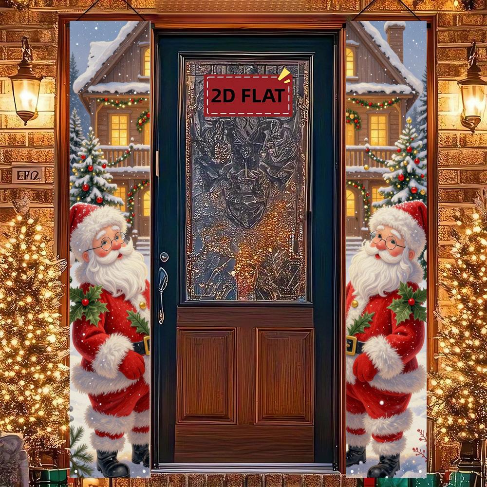 Door Couplet Banner 2pcs 71x12in New Year Porch Hanging Decor