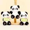 Charming Panda Keychain Plush Short Plush Stuffed Animal Bag Accessory