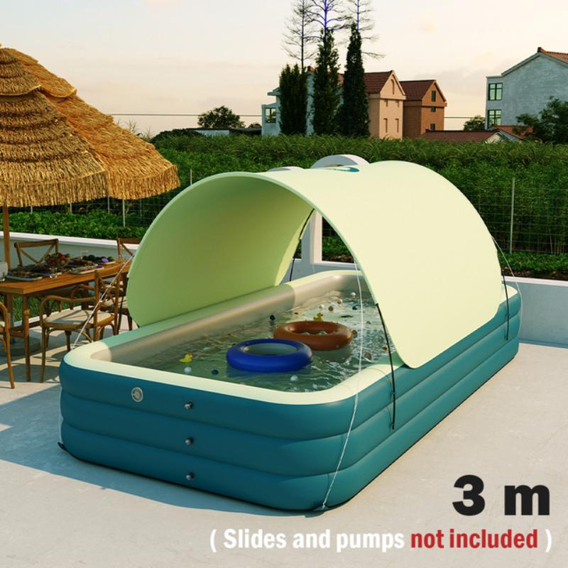 2.1/2.6/3m Swimming Pool Alberca Large Family Pools Babies Children Inflatable Pool Baby Sun Shade Folding Pool for Garden