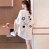 Women's 2025 Star Print White Short Sleeve Loose Mid-length T-shirt - Spring/Summer Trend