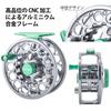 GOTURE Fly Fishing CNC Gunmetal Dark Light Green Main Line 4X Leader Line and Orange Extension Line 20LB Lightweight Reel, Machined, + Green, 5/6"