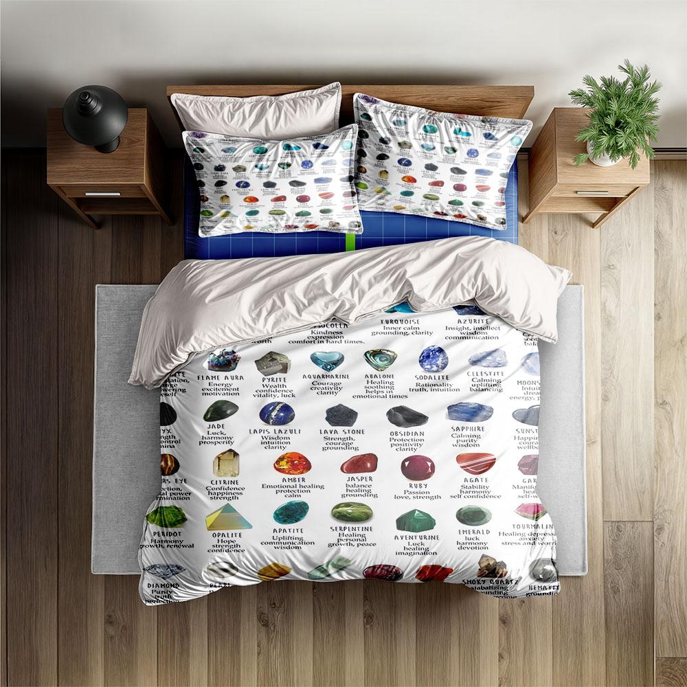 Jewelry Gemstone Mineral List Duvet Cover Set King Queen Double Full Twin Single Size Bed Linen Set
