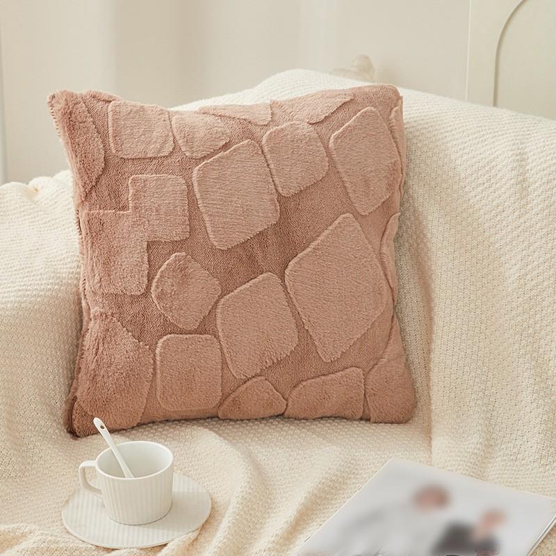 Faux Rabbit Fur Pillow Cover Super Soft Solid Color Cushion Cover Living Room Sofa Bedroom Plush Cushion Home Decoration