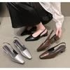 Designer Summer New Women Sandal Fashion Pointed Toe Shallow Slip On Ladies Elegant Slingback Shoes Thin Med Heel Dress Mules