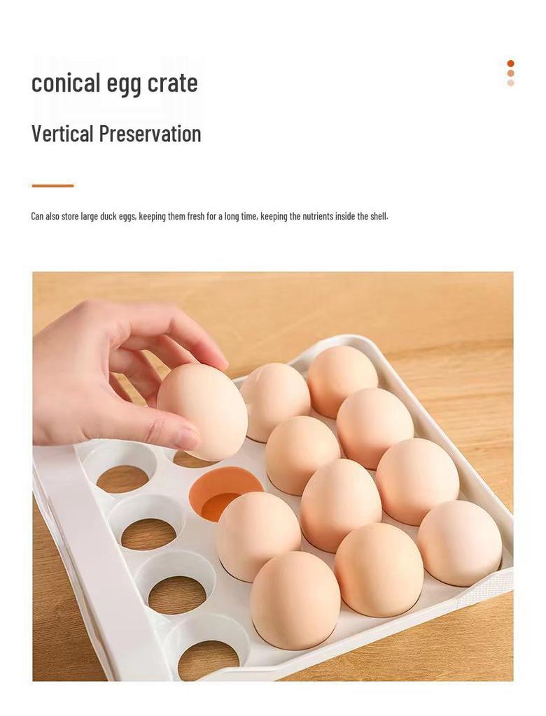Double-Layer Pull-Out Egg Storage Drawer, 32-Grid Large Capacity for Freshness Preservation