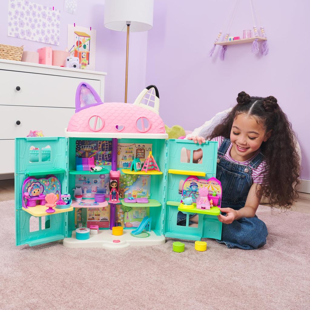 Dollhouse MerCat Spa Room Playset MerCat Toy Figures Surprise Toys Dollhouse Furniture Kids Toys for Girls Boys Ages Gabby's & 3+