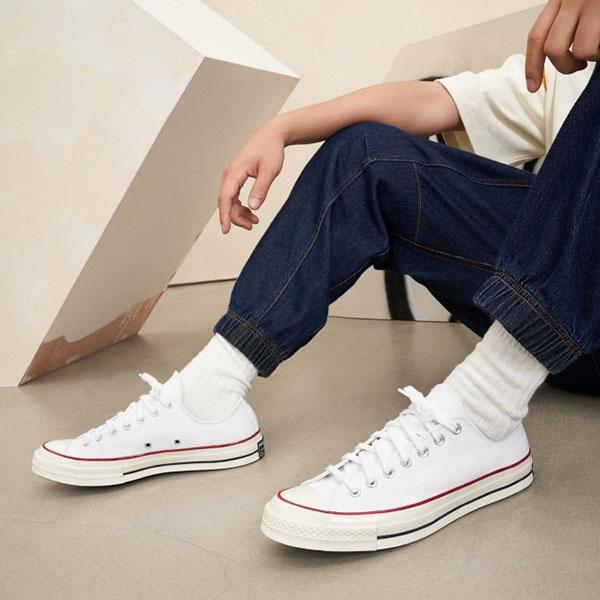 Converse 1970s Chuck Low Top All Star Series Vulcanized Shoes Unisex Sneakers White A162065C
