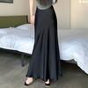 Женская юбка-рыбий хвост с высокой талией и запахом на бедрах, длинная юбка А-силуэта, однотонная, удобная, подчеркивающая фигуру юбка