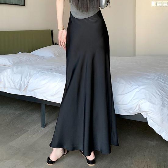 Женская юбка-рыбий хвост с высокой талией и запахом на бедрах, длинная юбка А-силуэта, однотонная, удобная, подчеркивающая фигуру юбка