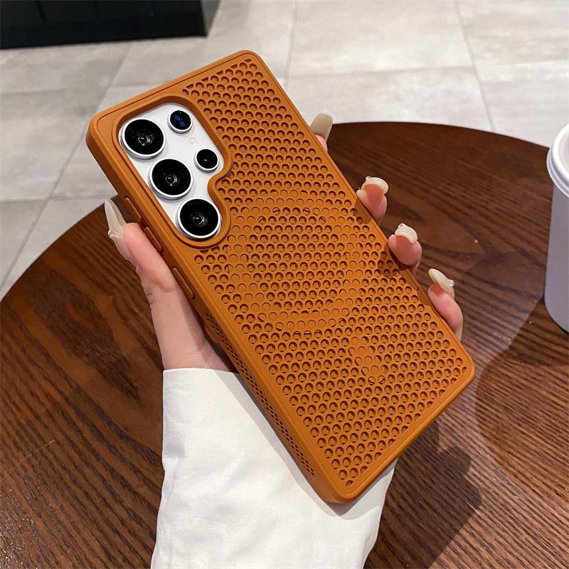 Роскошный дышащий чехол Magsafe для Samsung S25 S24 S23FE S22 Ultra Plus с магнитной беспроводной зарядкой, твердый чехол