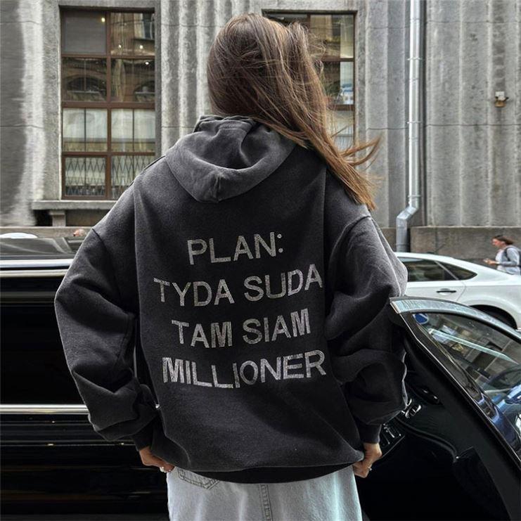 European Size Drop Shoulder Women's Hooded Sweatshirt Jacket XS-5XL: Autumn/Winter Streetwear