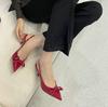 Baotou Sandals 2025 Spring And Autumn New Pointy Bow Temperament High Heels Socialite After Empty Shoes Women