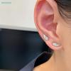 Angel Wing And Cross Ear Stud Set - 34Pcs Silver Plated Rhinestone Earrings For Women