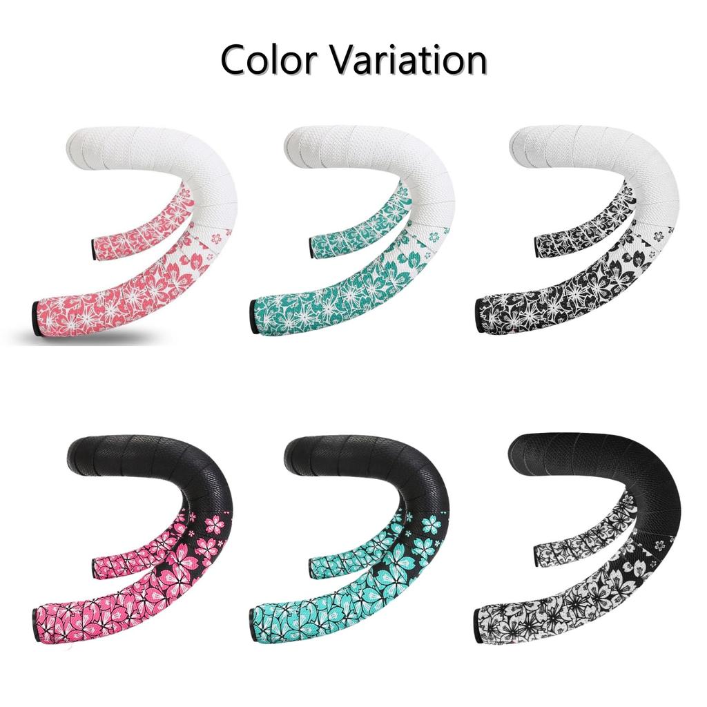 COZENTA Велосипедная обмотка руля для шоссейного велосипеда с концами слева и справа, с рисунком цветущей сакуры, рули, велосипеды, заглушки, набор, (Черный/Зеленый)