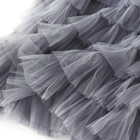 Женская юбка трапециевидной формы с высокой талией, большой распашной оборкой, сплошной цвет, разбросанный подол, плиссированная лоскутная однотонная юбка макси с эластичной резинкой на талии в стиле принцессы