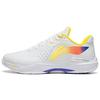 Li Ning Thunder Series Gradient Logo Non-Slip Wear-Resistant Low-Top Badminton Shoes Unisex Sneaker White AYAS018-3
