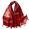 Unisex Autumn/Winter Scarf: Soft Cotton-Linen & Silk Feel, Paisley, Tassel Design - Ideal Travel Shawl.