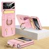 Thin Shell Membrane Ring Wristband Phone Case For Samsung Galaxy Z Flip 4 5g Cover Anti -Fall Folding Cover For Z Flip 4 Fundas