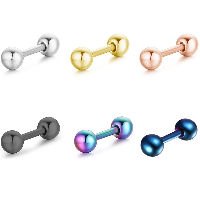 Ювелирные изделия для тела, титановая сталь, 1 пара, маленький шарик для пирсинга, унисекс, винты для ушной кости, медицинские серьги-гвоздики, маленькие серьги для ногтей, губ, ручная работа