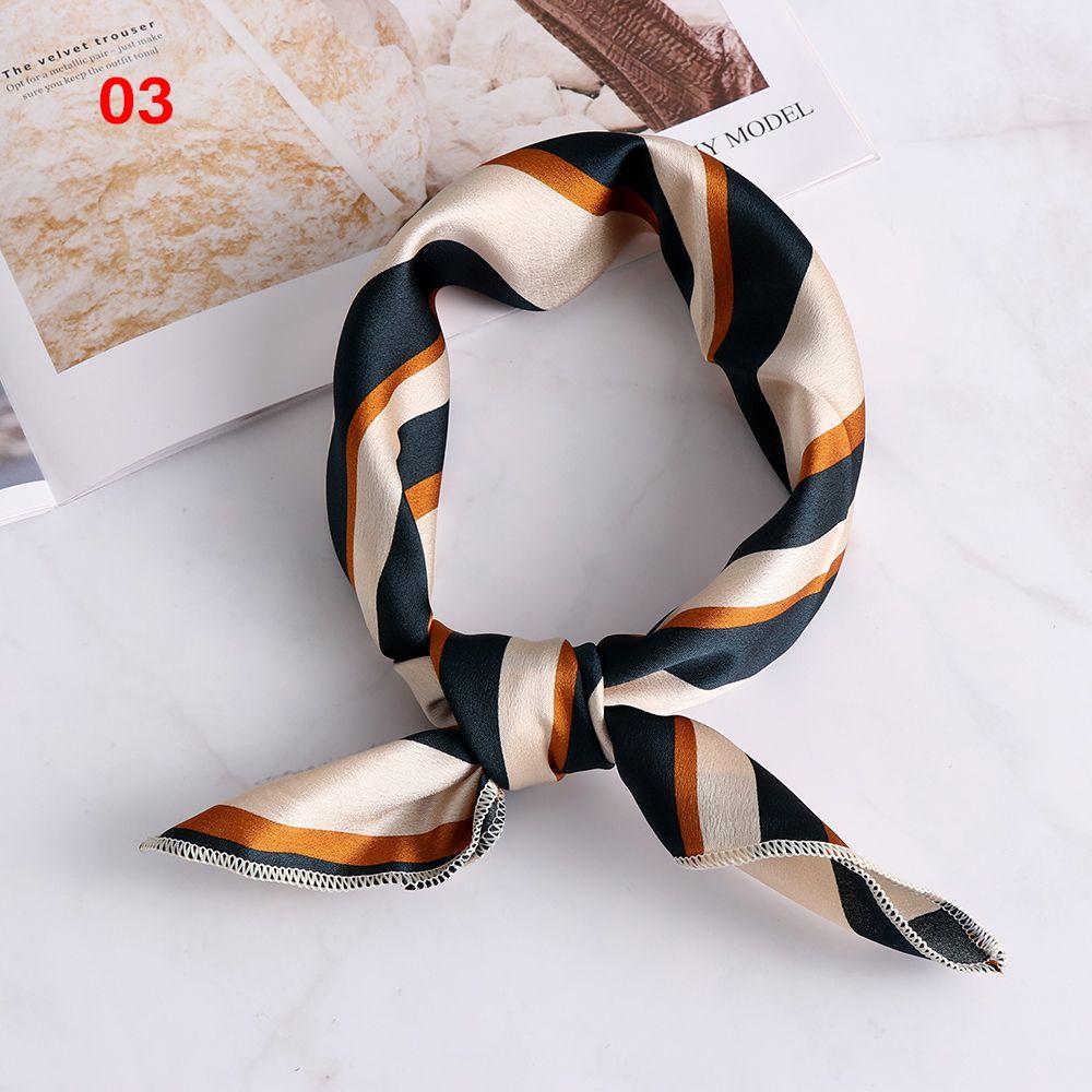 Vintage Wrist Wrap Head-Neck Tie Hair Band Silk Feel Satin Bandana Women Square Scarf Handkerchief