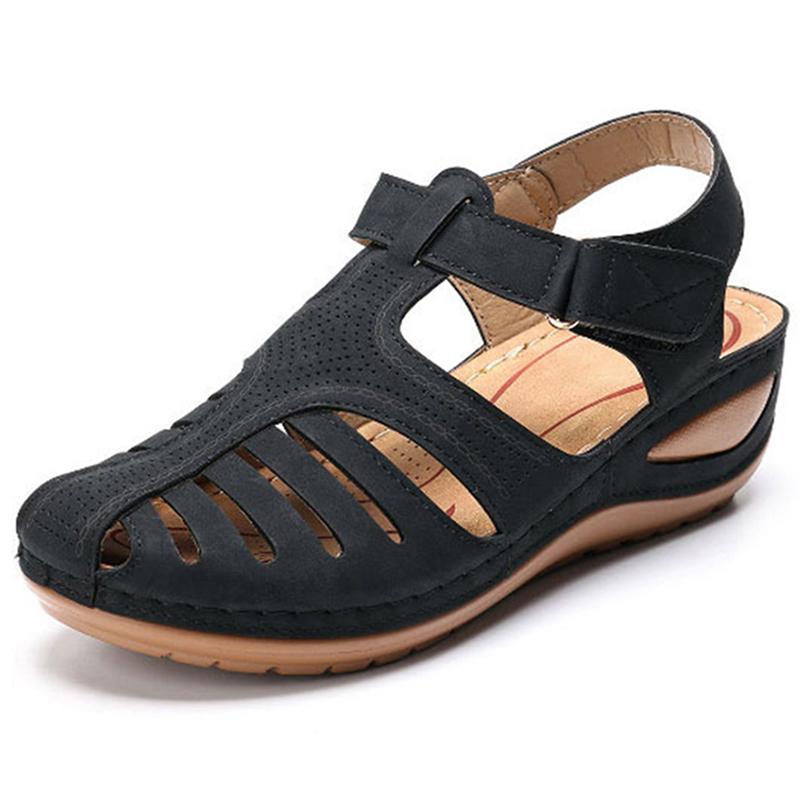 Модные женские сандалии римский стиль летние сандалии каблуки туфли женские сандалии на низкой платформе Mujer танкетка каблук летняя обувь