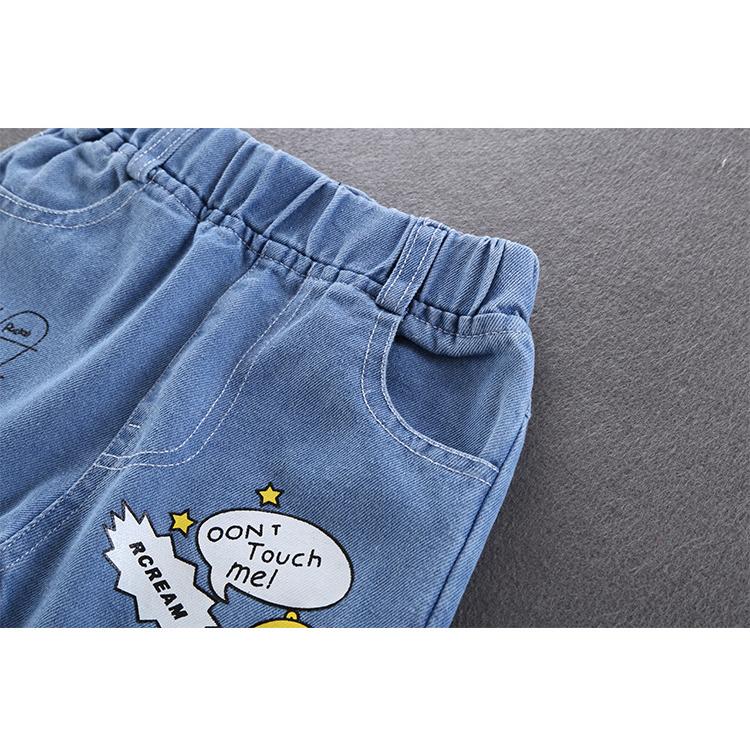 Детские прямые джинсы для мальчиков, джинсовые брюки с эластичной резинкой на талии, верхняя одежда, брюки, весенние модные свободные брюки для маленьких мальчиков