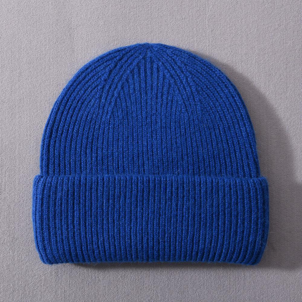 Autumn and winter solid color angora rabbit down long hair men and women pullover two refurbished color warm knitted wool hat