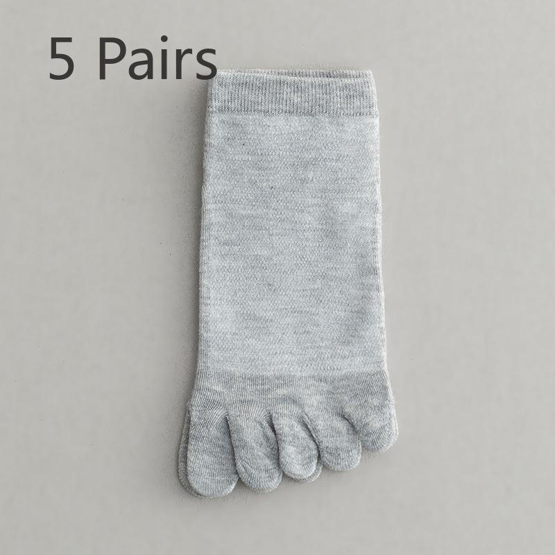 5 Pairs of Men's Summer Thin Breathable Mesh Antibacterial Sweat Absorption Deodorant Socks