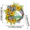 Sunflowers Wreath with Truck for Front Door, Artificial Spring Wreath for Farmhouse Outdoor Garden Wedding Decorations
