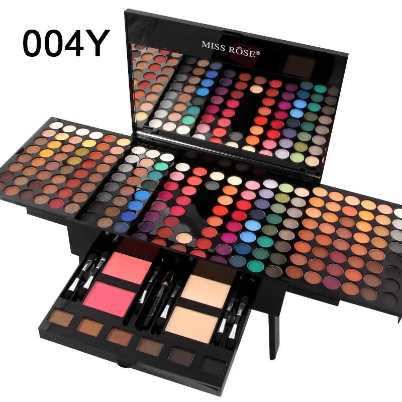 Miss Rose Профессиональный Макияж 194 Матовая Палитра с Блестками Косметическая Основа Пудра Румяна Контуринг Бровей Набор для Красоты Коробка
