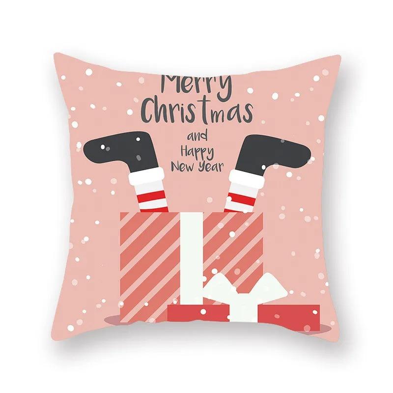 Christmas Themed Pillowcases Car Accessories Office Santa Claus Living Room Sofa Home Pillowcases