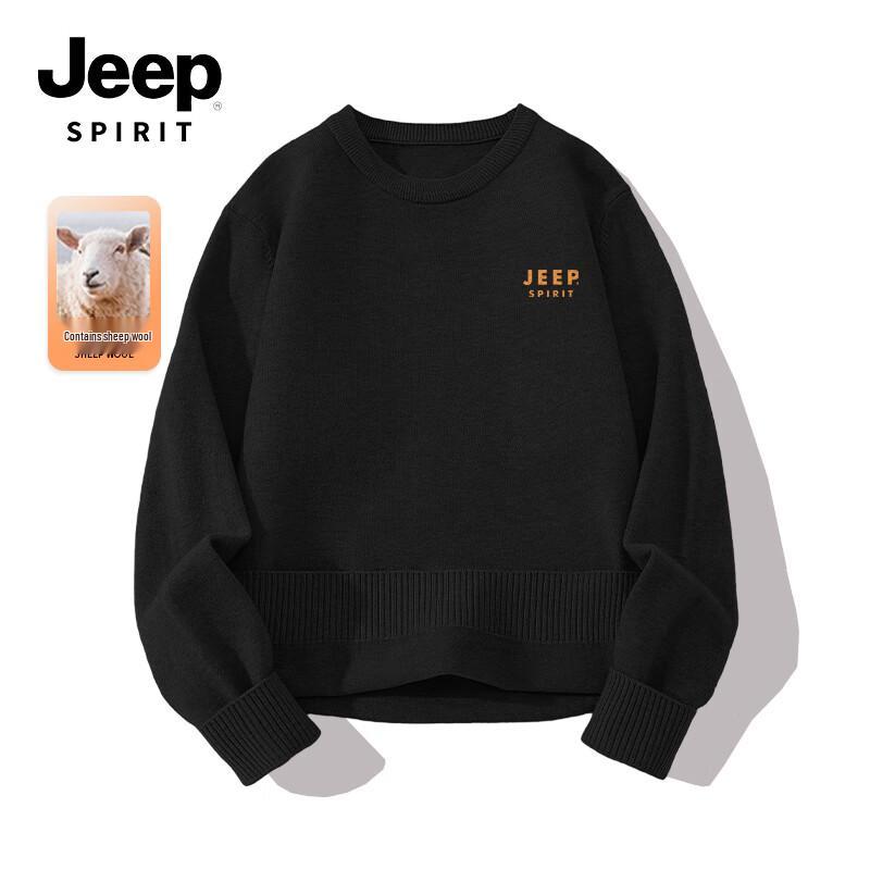 Мужской теплый зимний вязаный свитер с круглым вырезом JEEP SPIRIT