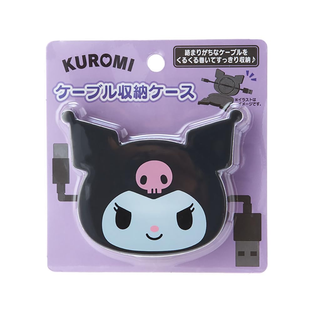 Sanrio Cable Storage Holder Kuromi x x cm Character 240516 SANRIO Case/Cable - (Kuromi-chan) - 6.8 8.4 1.5