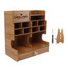 Деревянный органайзер для стола Многофункциональный DIY Подставка для ручек Коробка Настольные канцелярские товары Легкая сборка Дом