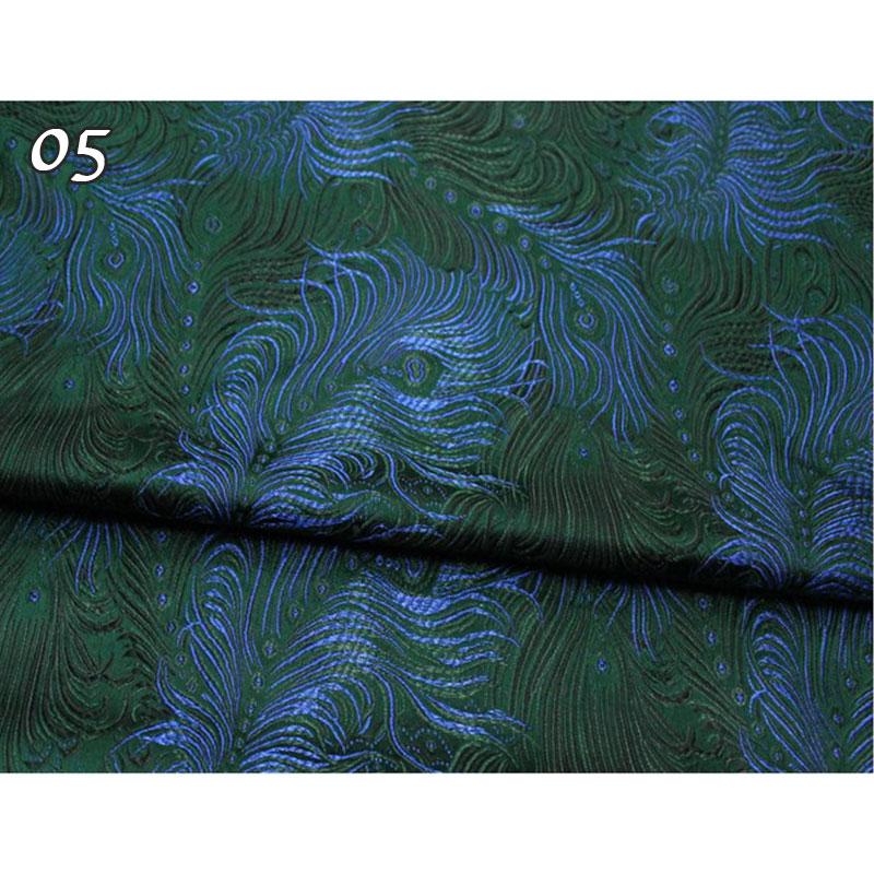 50*75 см Жаккардовая Атласная Брокат Ткань с Узором из Перьев Павлина в Античном Стиле Ткань для DIY Шитья Одежды Чонсам Обивки Декора