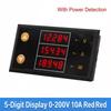 LIZAO Цифровой вольтметр-амперметр-ваттметр DC 0-100V/200V, 10A/50A/100A, Панельный прибор с двойным дисплеем