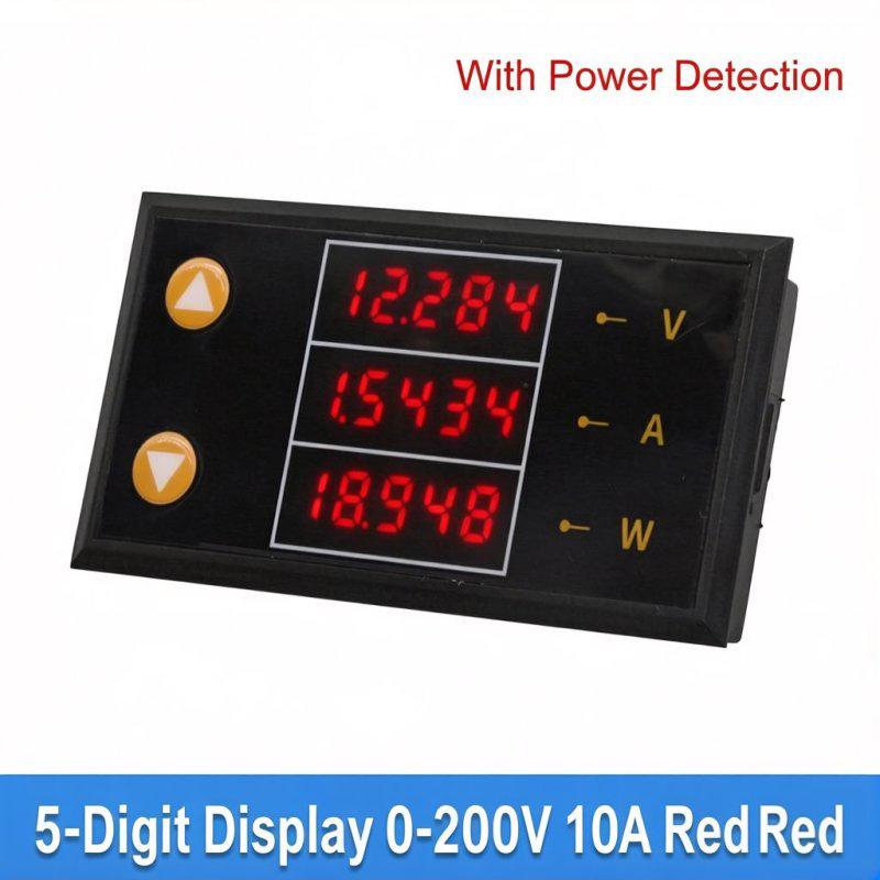 LIZAO Цифровой вольтметр-амперметр-ваттметр DC 0-100V/200V, 10A/50A/100A, Панельный прибор с двойным дисплеем