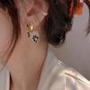 Korean Vintage Flower Heart Stud Earrings For Women Rose Daisy Pattern Enamel Earrings Bridal Wedding Party Fashion Jewelry