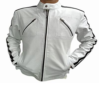 Мужская кожа овчины, косуха, мотоциклетная куртка, мотокуртка в стиле вестерн, белая кожаная куртка, куртка для вечеринок, специальный подарок для него