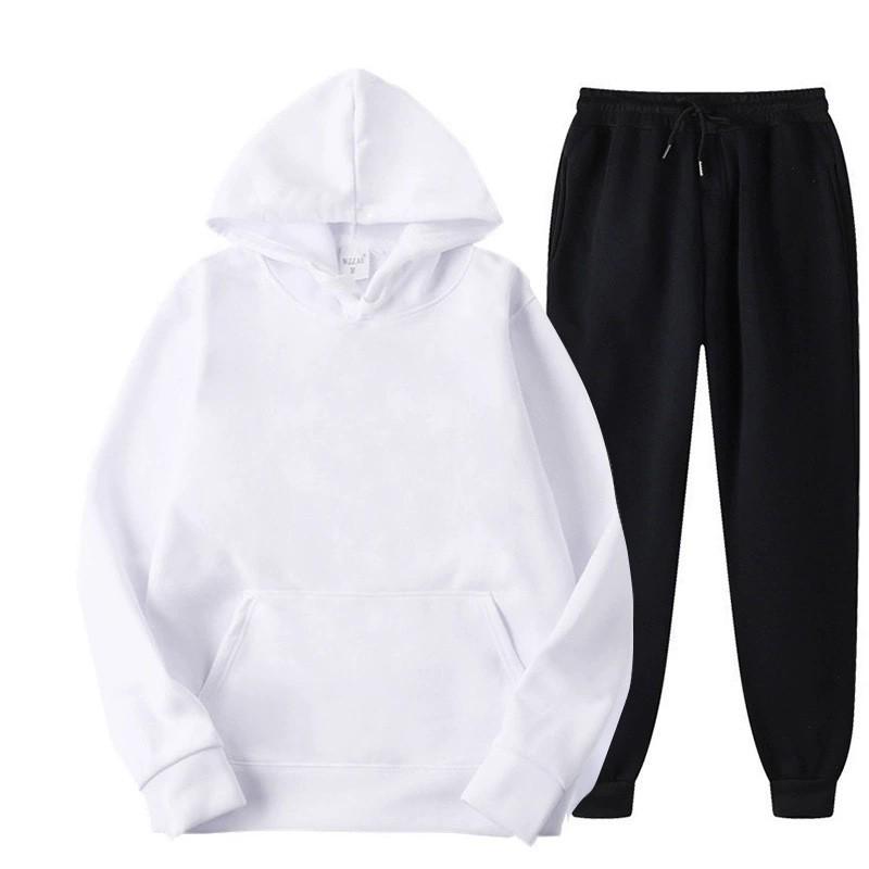 Men's Trendy Solid Color Hooded Sweatshirt & Pants Set - Autumn/Spring 2025 Collection