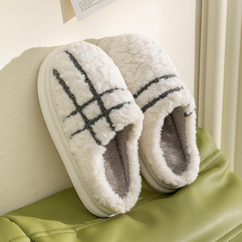 Хлопковые тапочки на подошве EVA женские зимние домашние комнатные парные на толстой подошве нескользящие пушистые туфли теплые хлопковые туфли мужские