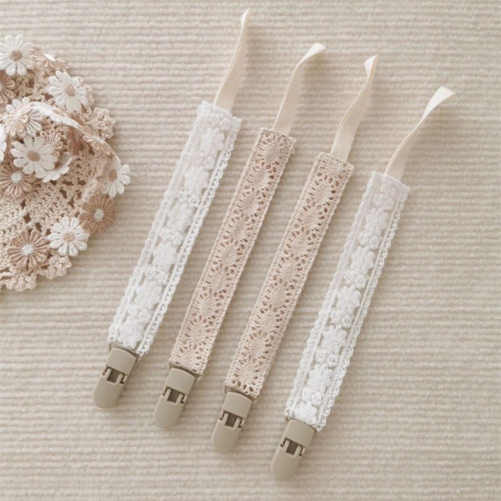 Floral Baby Cloth Pacifier Chain Lace Nipple Holder Clips Colorful Soother Holder Baby