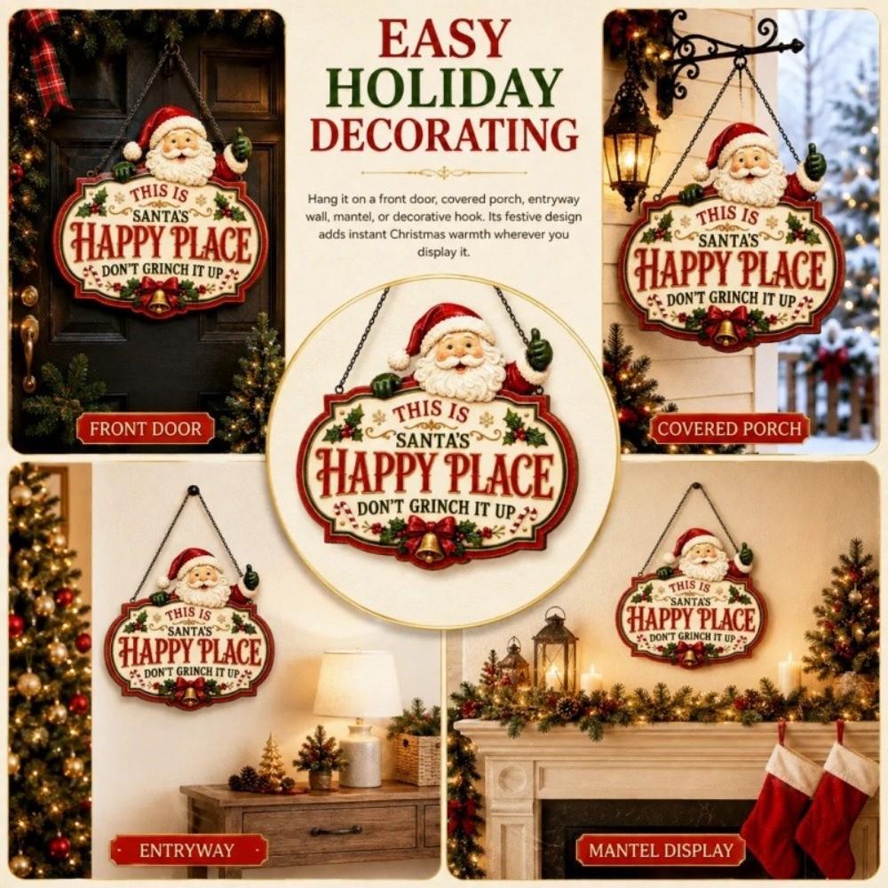 Wooden Christmas Hanging Sign Snowman Xmas Ornaments Festive Christmas Decoration Sign Front Door