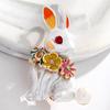 Women Brooch Banquet Suit Rabbit Pin Enamel Party Lapel Decor