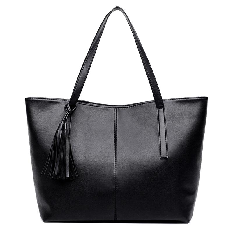 Ladies Large Capacity Handbags Women Retro Tassel Design Tote Luxury Brand PU Leather Shoulder Bag Female Top Handle Sac A Main