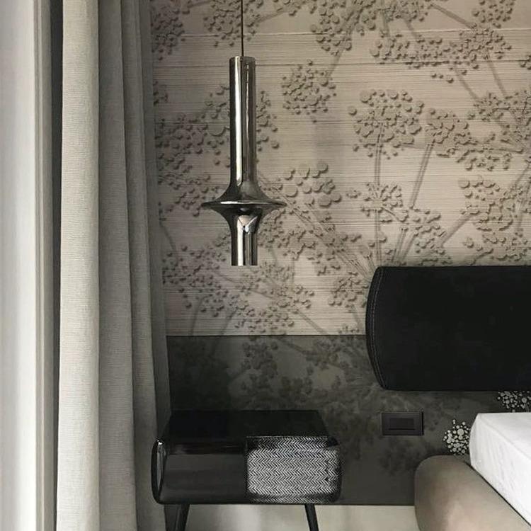 Итальянский дизайнерский подвесной светильник PENTA для столовой и баров - Художественное стекло и бамбук