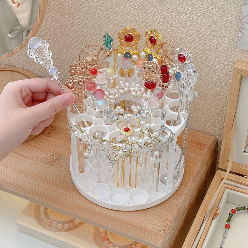 Коробка для хранения шпилек с 45 отверстиями, многофункциональная, большой емкости, для хранения кистей для макияжа, настольный органайзер, подставка для ювелирных изделий