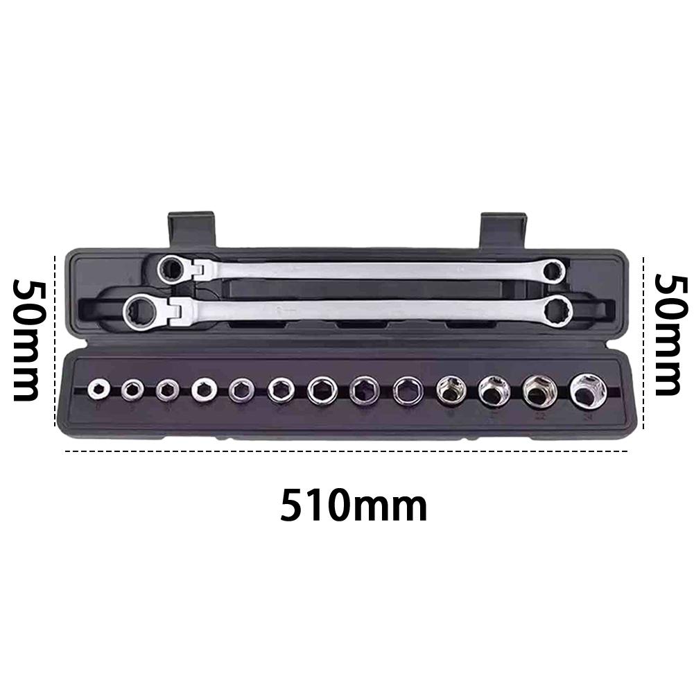 Набор из 15 шт. шестигранных ключей, регулируемая трещоточная рукоятка, хром-ванадиевая сталь, набор трещоточных гаечных ключей, ручные инструменты для ремонта автомобилей
